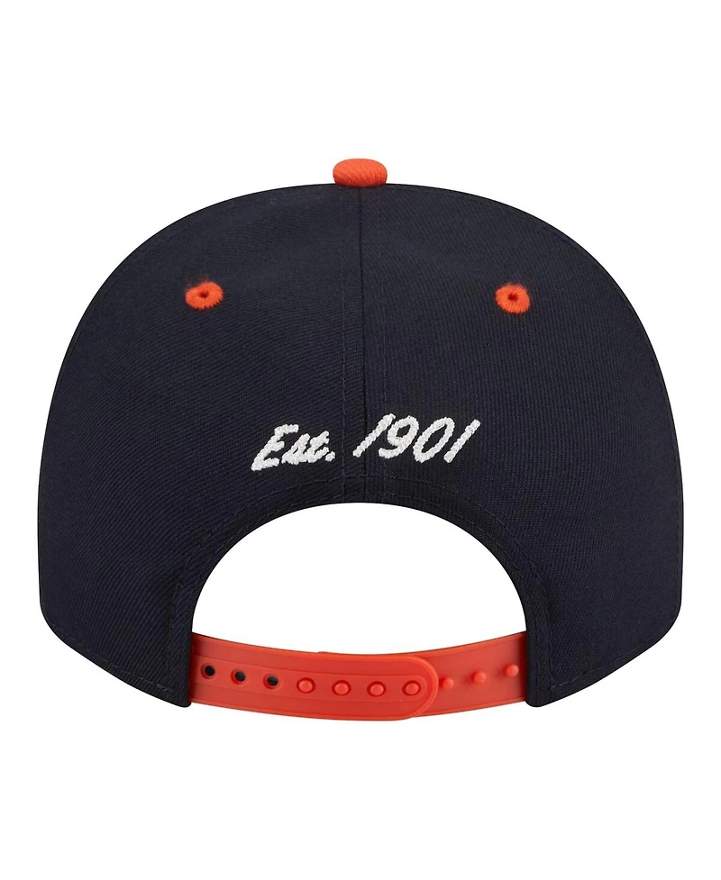New Era Men's Navy/Orange Detroit Tigers Arched A-Frame 9FIFTY Adjustable Hat