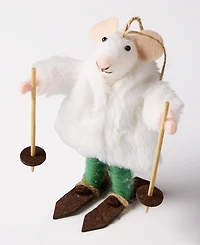 Holiday Lane Cozy Cabin Felt Ski Mouse Ornament, Macy's Exclusive