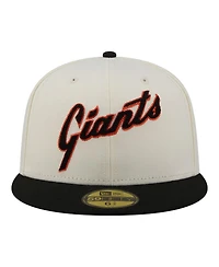 New Era Men's Cream San Francisco Giants Two-Tone Stitch 59FIFTY Fitted Hat
