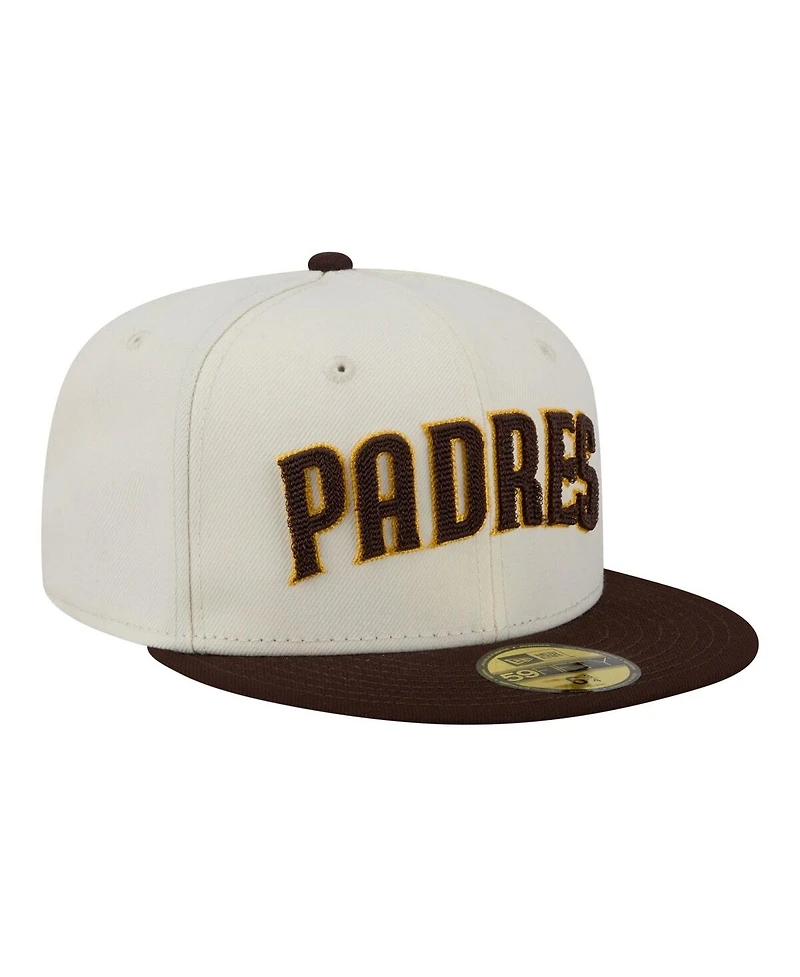 New Era Men's Cream San Diego Padres Two-Tone Stitch 59FIFTY Fitted Hat