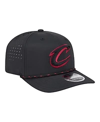 New Era Men's Black Cleveland Cavaliers Sport Rope Vented Stretch-Snap 9SEVENTY Hat