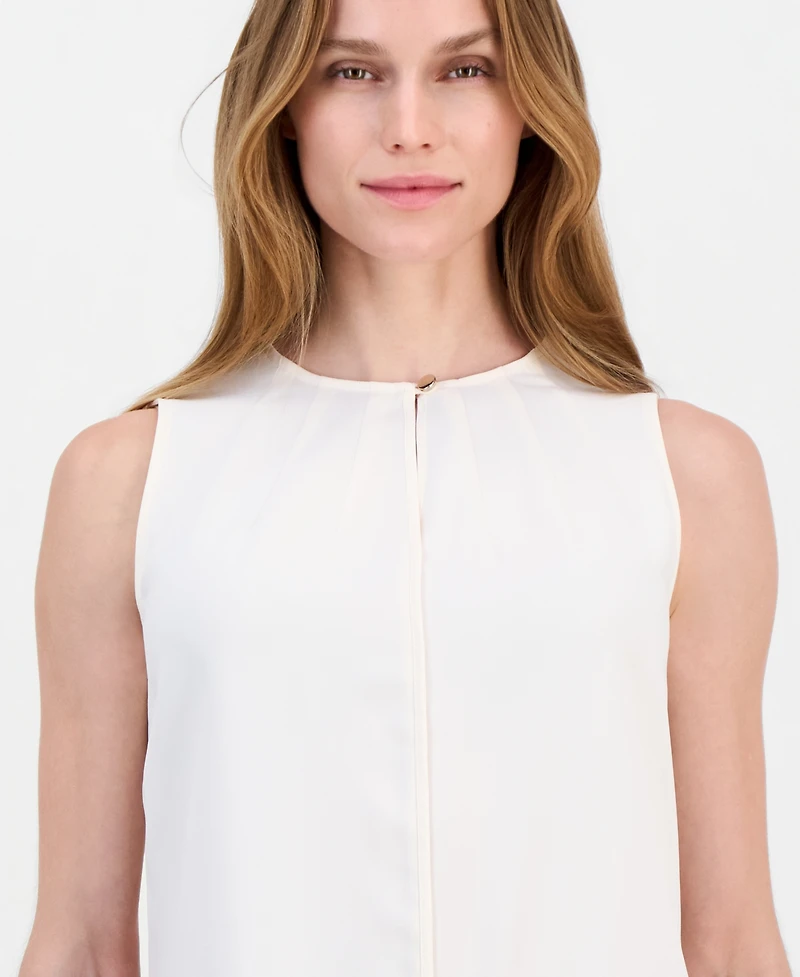 Anne Klein Women's Keyhole-Neck Sleeveless Blouse