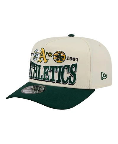 New Era Men's Cream Oakland Athletics Throwback Tri-Hit A-Frame 9FIFTY Adjustable Hat