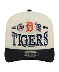 New Era Men's Cream Detroit Tigers Throwback Tri-Hit A-Frame 9FIFTY Adjustable Hat