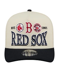 New Era Men's Cream Boston Red Sox Throwback Tri-Hit A-Frame 9FIFTY Adjustable Hat