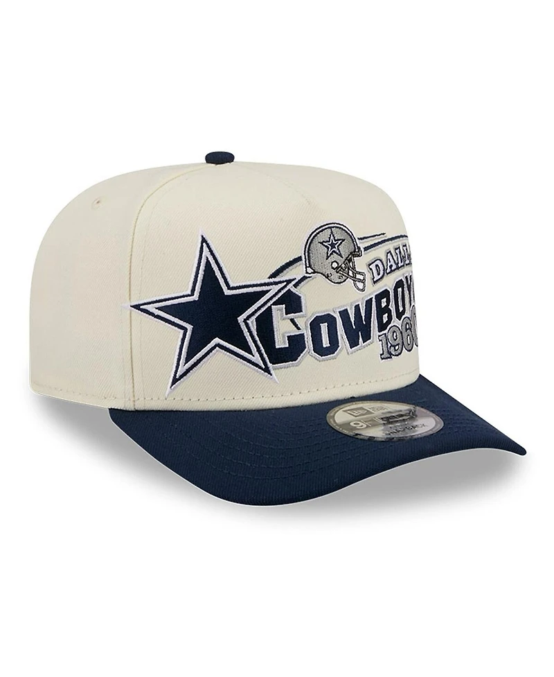New Era Men's Cream/Navy Dallas Cowboys Classic A-Frame 9FIFTY Adjustable Hat