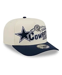 New Era Men's Cream/Navy Dallas Cowboys Classic A-Frame 9FIFTY Adjustable Hat
