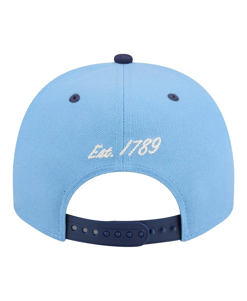 New Era Men's Carolina Blue/Navy North Carolina Tar Heels Two-Tone Arched 9FIFTY Snapback Hat