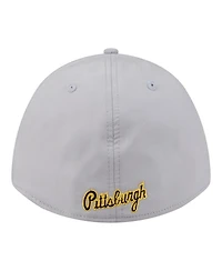 New Era Men's Gray Pittsburgh Pirates Patch 39THIRTY A-Frame M-Crown Perforated Flex Hat