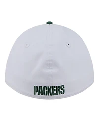 New Era Men's White/Green Bay Packers Patch 39THIRTY A-Frame M-Crown Perforated Flex Hat