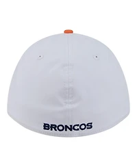 New Era Men's White/Orange Denver Broncos Patch 39THIRTY A-Frame M-Crown Perforated Flex Hat