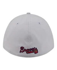 New Era Men's Gray Atlanta Braves Patch 39THIRTY A-Frame M-Crown Perforated Flex Hat