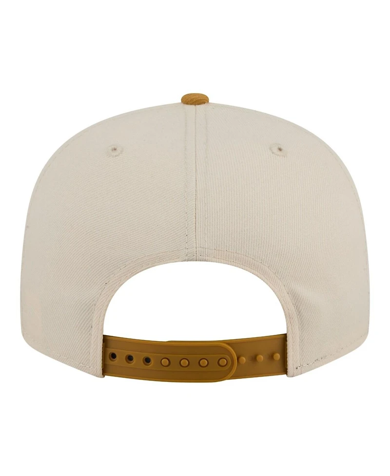 New Era Men's Cream/Tan Golden State Warriors Two-Tone Color Pack 9FIFTY Snapback Hat