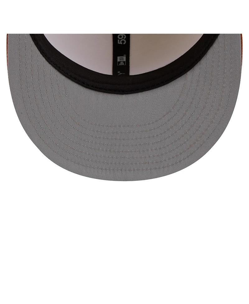 New Era Men's Cream/Texas Orange Texas Longhorns Two-Tone Script 59FIFTY Fitted Hat