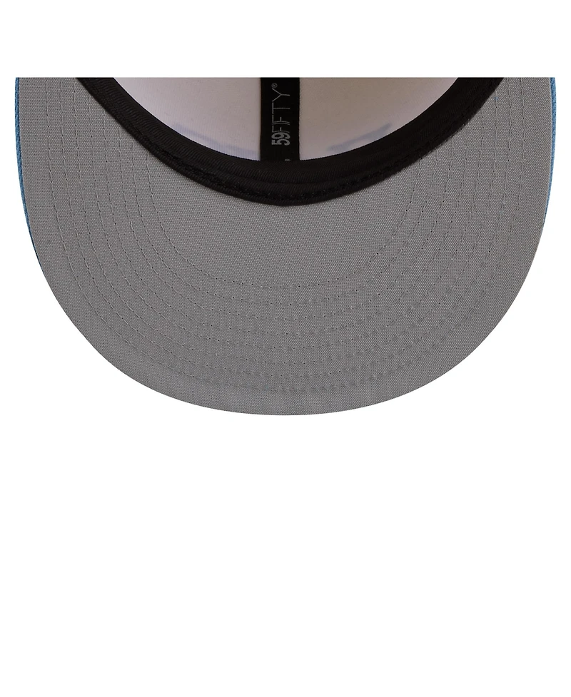 New Era Men's Cream/Carolina Blue North Carolina Tar Heels Two-Tone Script 59FIFTY Fitted Hat