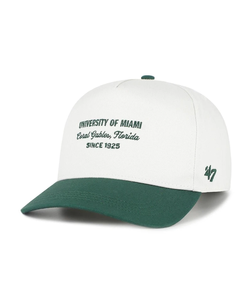 '47 Brand Men's White Miami Hurricanes Contemporary Basics Two-Tone Hitch Adjustable Hat