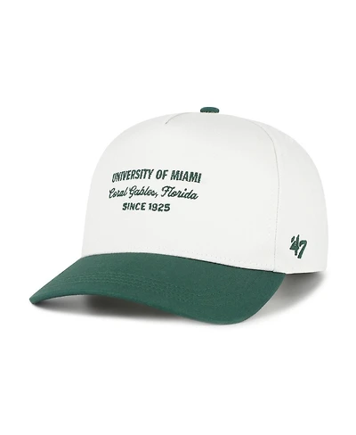 '47 Brand Men's White Miami Hurricanes Contemporary Basics Two-Tone Hitch Adjustable Hat