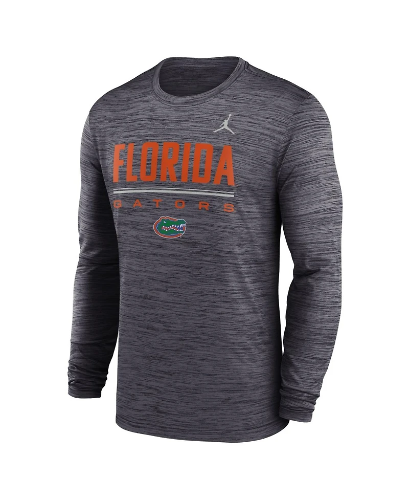 Jordan Men's Black Florida Gators Sideline Velocity Dri-fit Long Sleeve T-Shirt