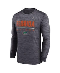 Jordan Men's Black Florida Gators Sideline Velocity Dri-fit Long Sleeve T-Shirt