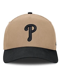 Nike Men's Khaki/Black Philadelphia Phillies Two-Tone Rise A-Frame Adjustable Hat