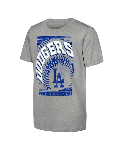 Outerstuff Big Boys and Girls Heather Gray Los Angeles Dodgers Speed Pitch T-Shirt