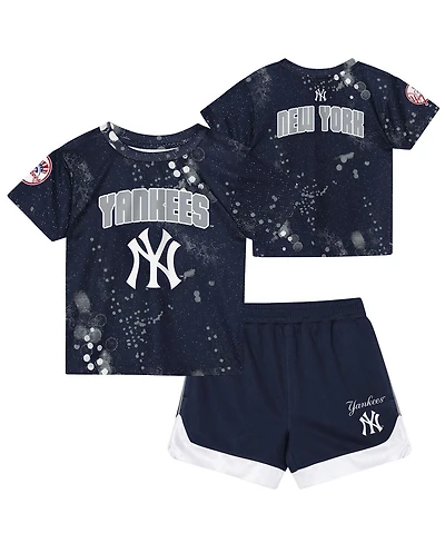 Outerstuff Preschool 2-Piece Navy New York Yankees Pinch Hitter Infielder T-Shirt and Shorts Set