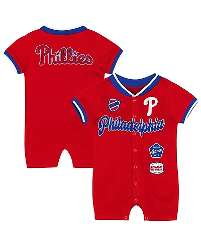 Outerstuff Baby Boys and Girls Red Philadelphia Phillies Pinch Coverall