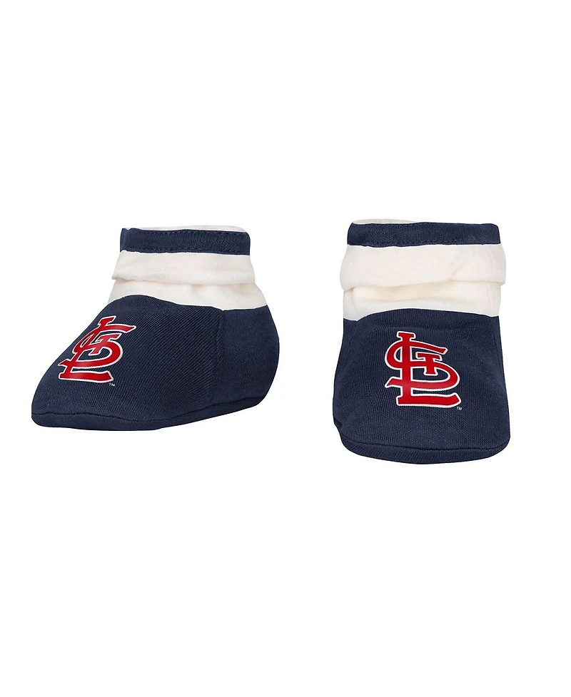 Outerstuff Baby Boys and Girls 3-Piece Navy St. Louis Cardinals Up One Bodysuit, Bib Booties Set