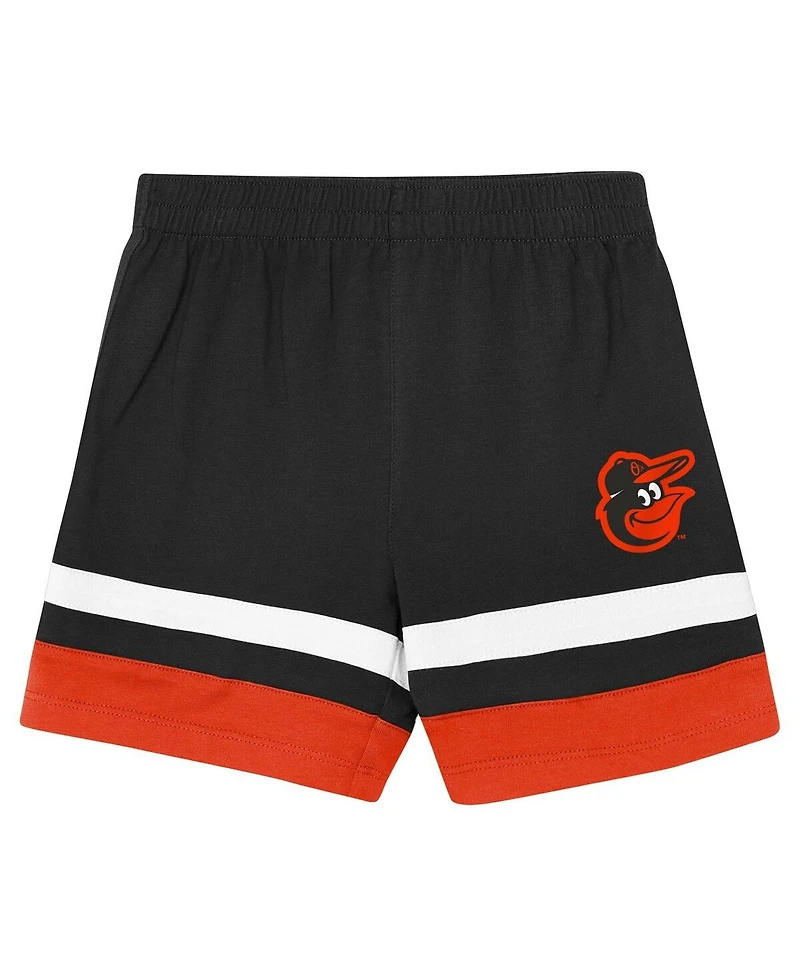 Outerstuff Toddler 2-Piece Black Baltimore Orioles Ground Ball T-Shirt and Shorts Set