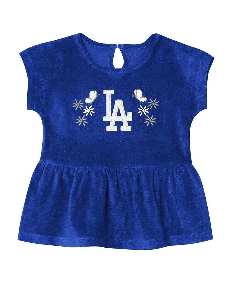 Outerstuff Girls Toddler 2-Piece Royal Los Angeles Dodgers Hop Base Fashion T-Shirt and Shorts Set