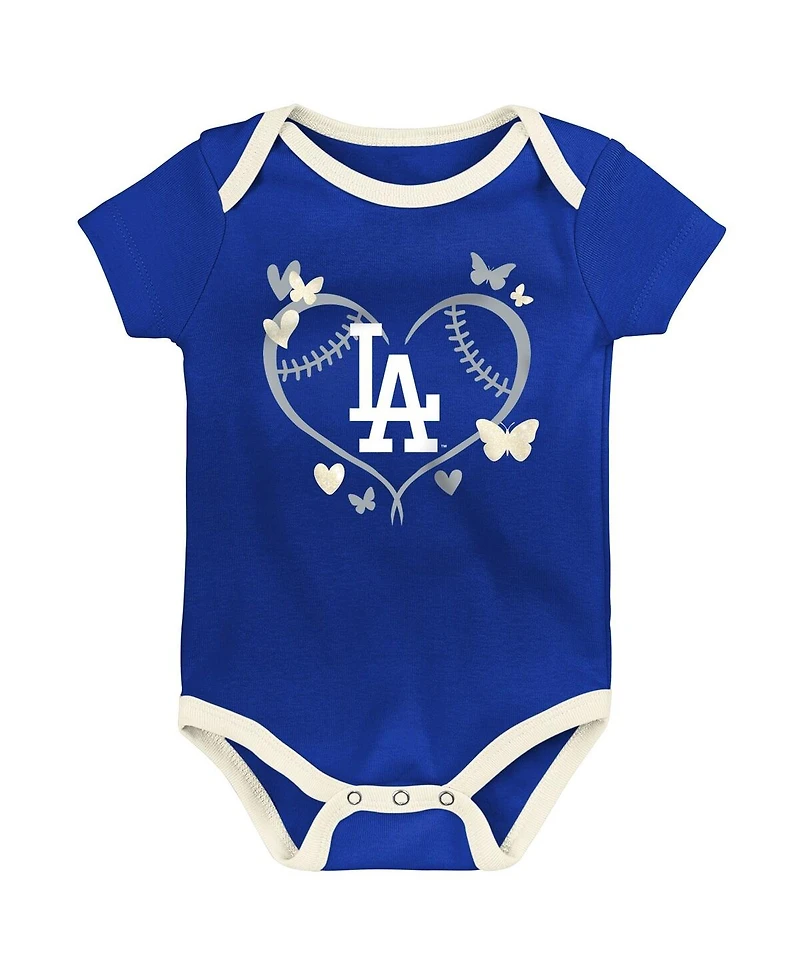 Outerstuff Baby Boys and Girls Los Angeles Dodgers Home Team 3-Pack Bodysuit Set