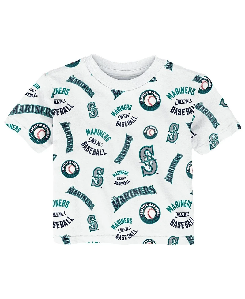 Outerstuff Toddler White Seattle Mariners Run Down T-Shirt