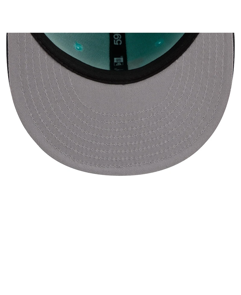 New Era Men's Turquoise/Charcoal Los Angeles Dodgers Two-Tone Color Pack 59FIFTY Fitted Hat