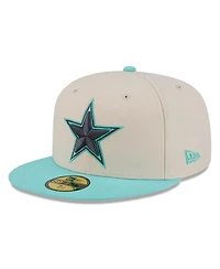 New Era Men's Cream/Light Blue Dallas Cowboys Two-Tone Color Pack 59FIFTY Fitted Hat