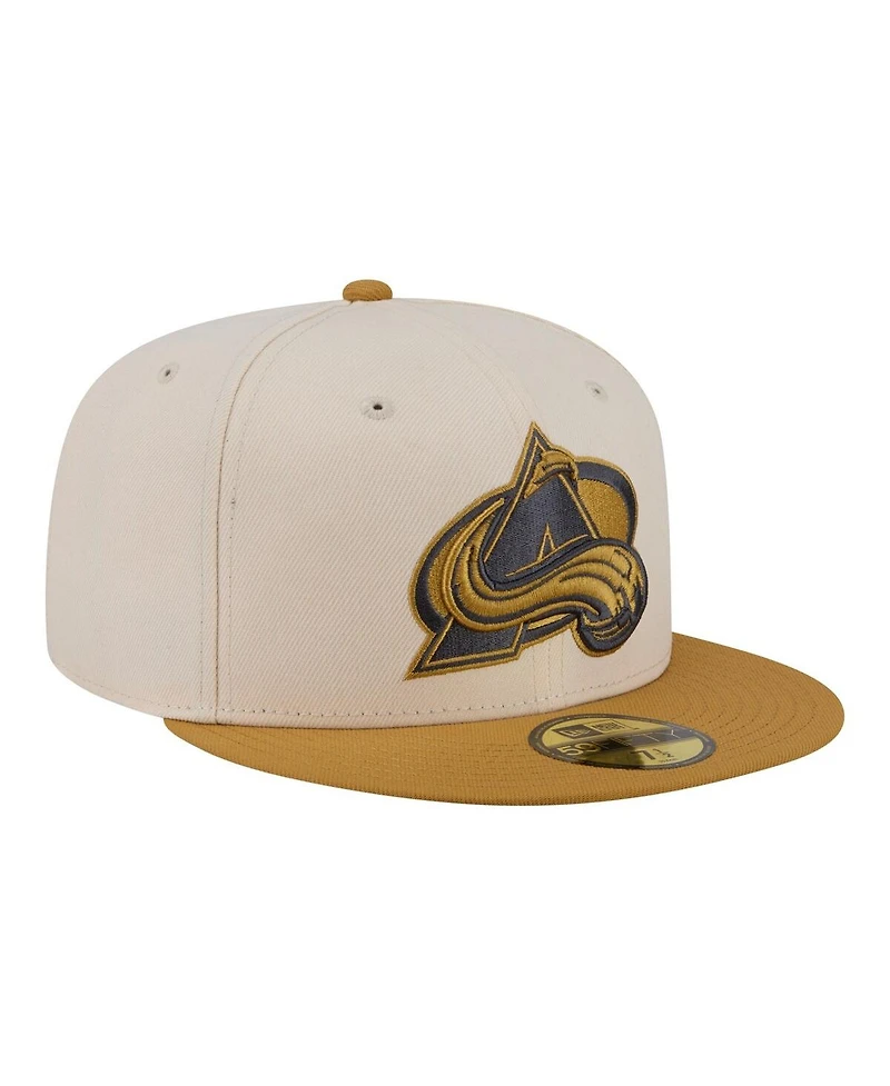 New Era Men's Cream/Tan Colorado Avalanche Colorpack Two-Tone 59FIFTY Fitted Hat