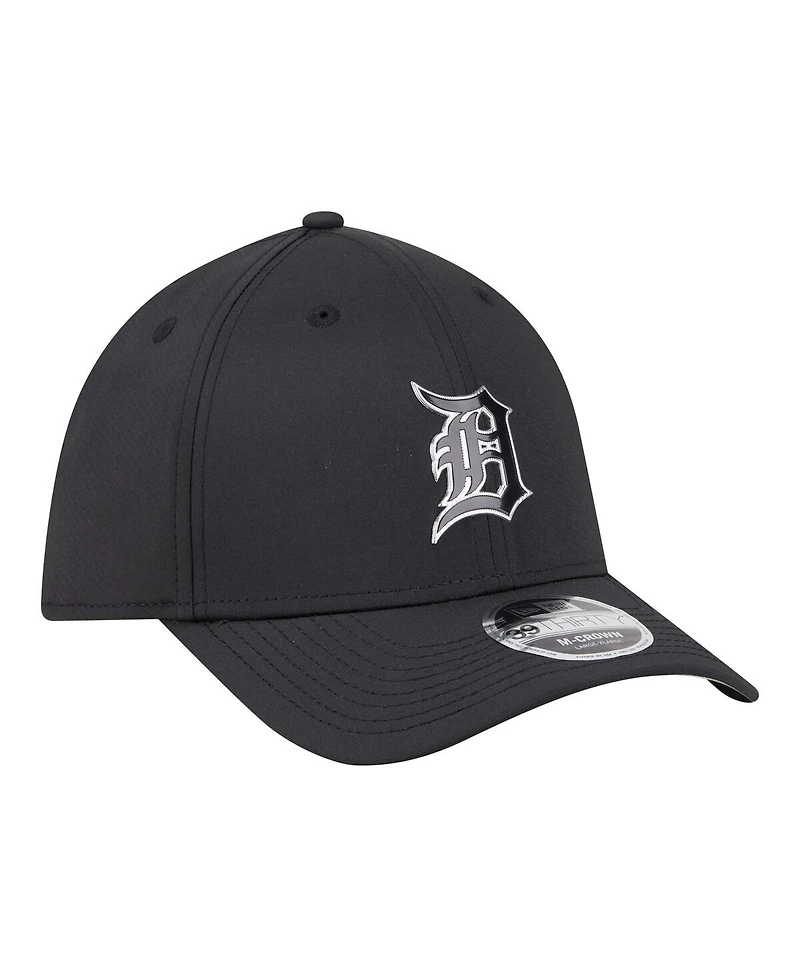 New Era Men's Black Detroit Tigers Metallic 39THIRTY M-Crown Flex Hat