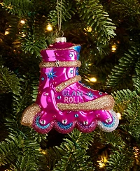 Holiday Lane Disco Brights Glass Roller Skate Boot Ornament, Macy's Exclusive