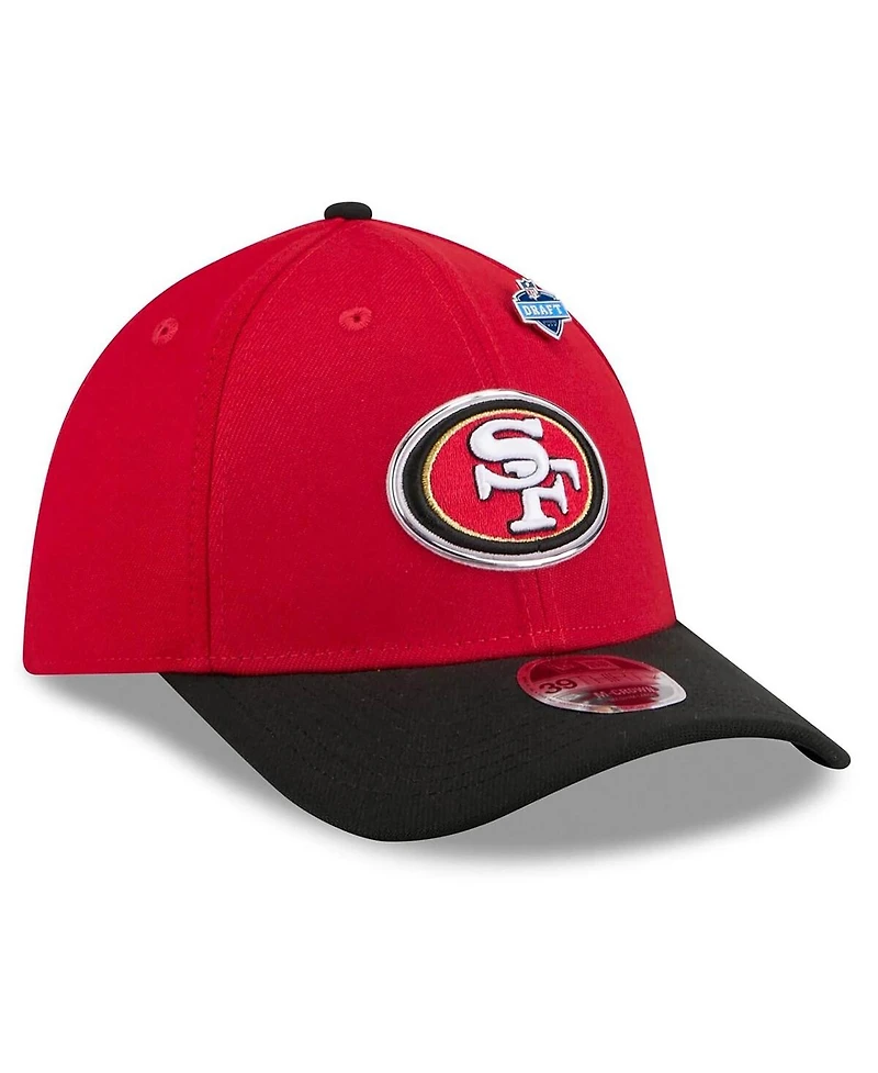 New Era Men's Scarlet/Black San Francisco 49ers 2026 Nfl Draft 39THIRTY M-Crown Flex Hat