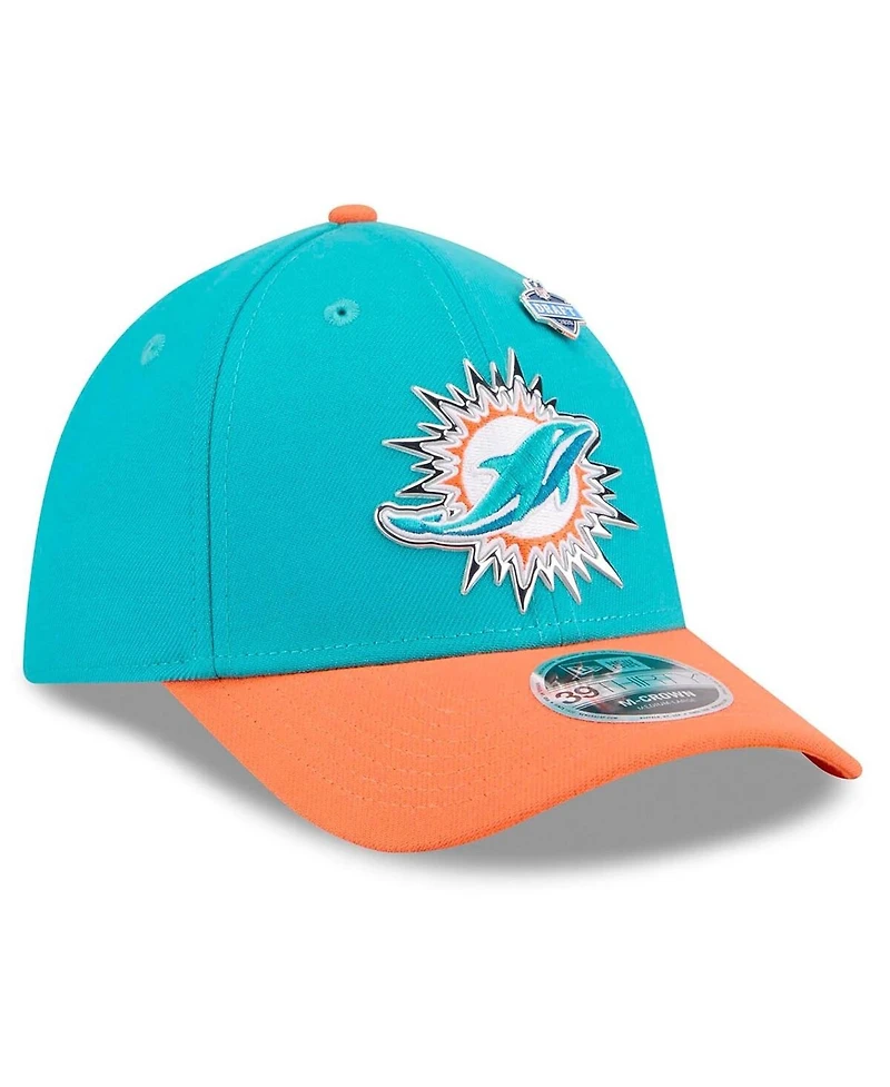 New Era Men's Aqua/Orange Miami Dolphins 2026 Nfl Draft 39THIRTY M-Crown Flex Hat