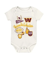 Outerstuff Baby Boys and Girls 3-Pack Washington Commanders Littlest Player Bodysuit Set