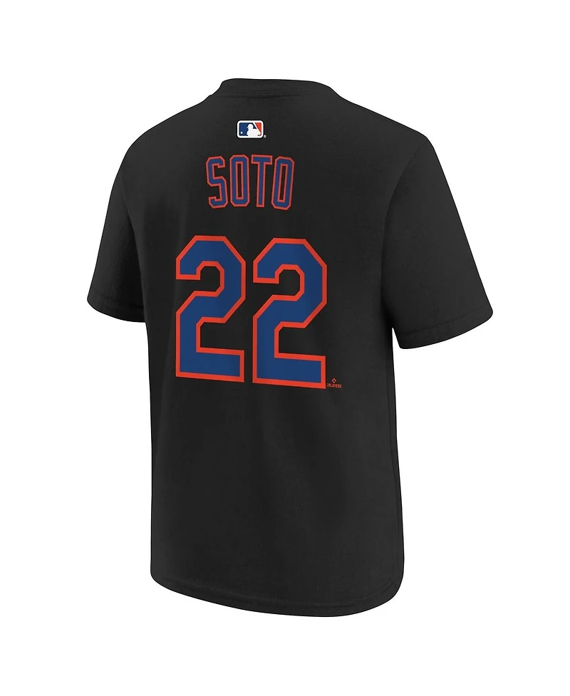Nike Big Boys and Girls Juan Soto Black New York Mets Name Number T-Shirt