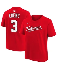 Nike Big Boys and Girls Dylan Crews Red Washington Nationals Name Number T-Shirt