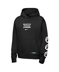 Nike Big Boys and Girls Black Boston Celtics Courtside Club Premiere Hoodie