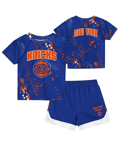Outerstuff Preschool 2-Piece Blue New York Knicks Home Plate T-Shirt and Shorts Set