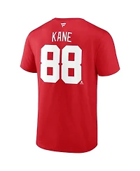 Fanatics Men's Patrick Kane Red Detroit Wings Authentic Stack Name and Number T-Shirt