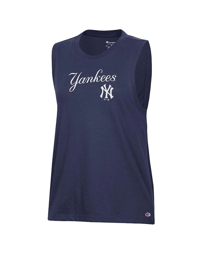 Champion Women's Navy New York Yankees Muscle Tank Top