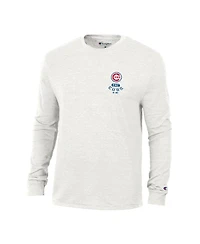 Champion Men's White Chicago Cubs Cooperstown Winning Tradition Tri-Blend Long Sleeve T-Shirt