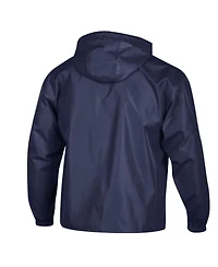 Champion Men's Navy Houston Texans Packable Hooded Windbreaker Half-Zip Jacket