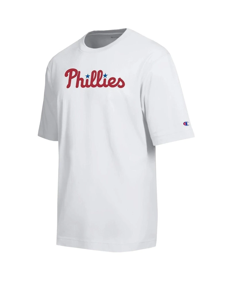 Champion Men's White Philadelphia Phillies All Star Arched Chenille Wordmark T-Shirt