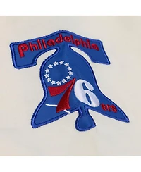 Mitchell & Ness Men's Cream Philadelphia 76ers Hardwood Classics Chainstitch Premium T-Shirt